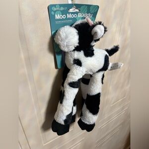Dexypaws 14" Moo Moo Buddy Cow Dog Toy W/Squeaker, Black/white, New